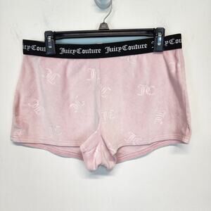 Juicy Couture Pink Velour Shorts Size M Boxer Pajama Y2K Glamour 2000s Inspired